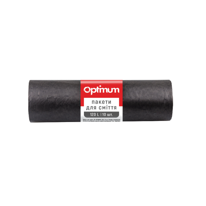 Пакети для сміття PRO Service Optimum, 120 л, 10 шт., чорний