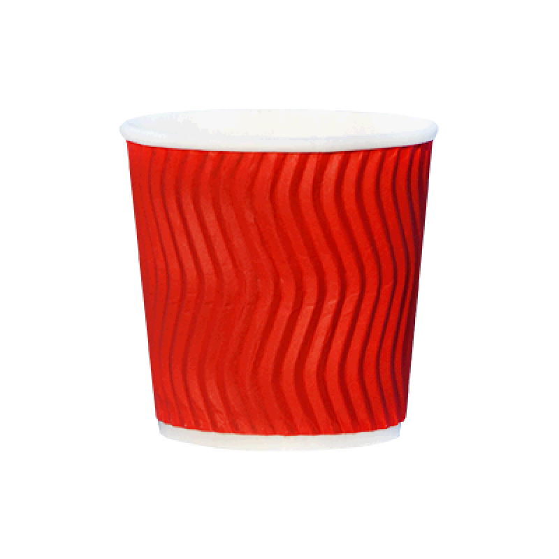 Стакан гофрований RIPPLE RED 110 мл. 25 шт.