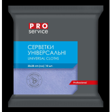 Серветка віскозна PRO-Service універсальна 30х38см.10 шт. рожева, зелена, фіолетова, жовта