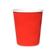 Стакан гофрований RIPPLE RED 185 мл. 25 шт.