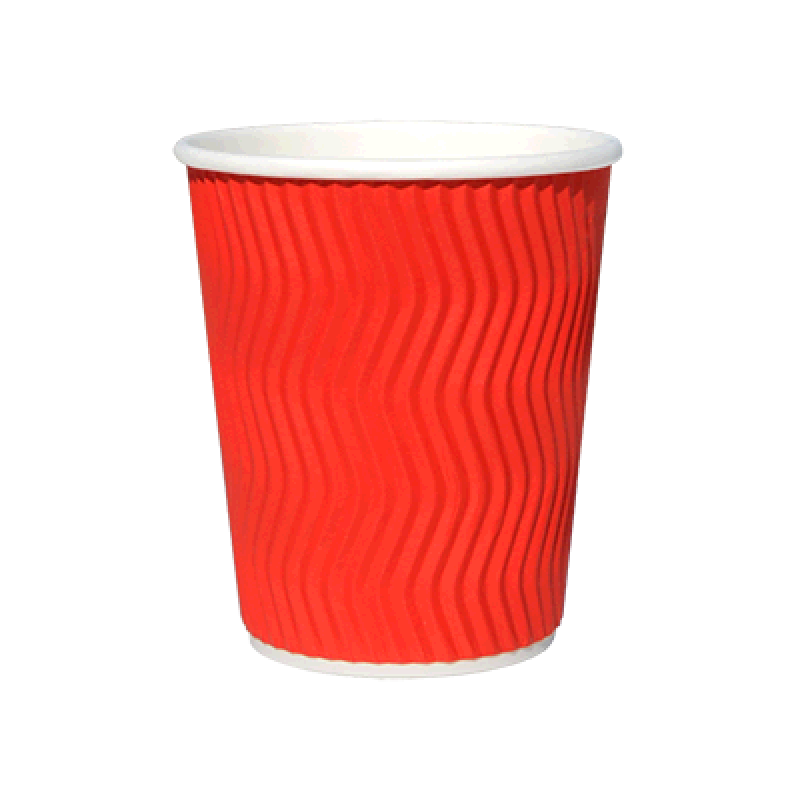 Стакан гофрований RIPPLE RED 270 мл. 25 шт.