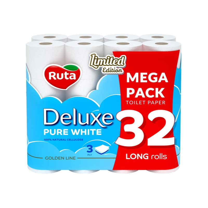 Папір туалетний “Ruta” Pure White Deluxe 32рул 3ш білий