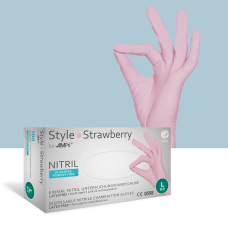 Перчатки нітрилові, AMPri Style Strawberry (100 шт  / 50 пар), світло-розові, M