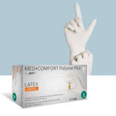 Рукавички латексні неопудрені, нестерильні, (100 шт./пач.), AMPri Medcomfort Polymer Plus, S