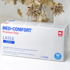 Рукавички латексні неопудрені, нестерильні, (100 шт./пач.), MED-Comfort Premium Grip, L