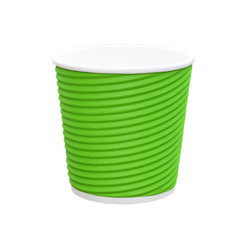 Стакан гофрований RIPPLE GREEN 110 мл. 25 шт.