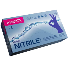 Рукавички нітрилові, MediOk Nitrile Indigo (100шт / 50 пар), S