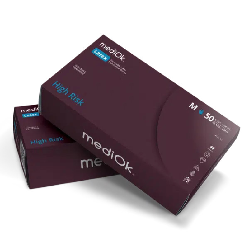 Рукавички латексні Mediok High Risk, L