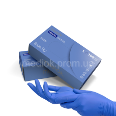 Рукавички нітрилові, MediOk Nitrile BlueSky (100шт / 50 пар), М