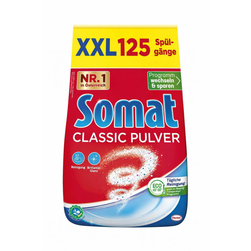 Порошок для посудомийних машин Somat Classic Pulver XXL 125 циклів миття 1,8 кг.