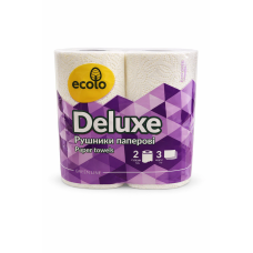 Паперові рушники Ecolo Deluxe 3 шари 2 рулони
