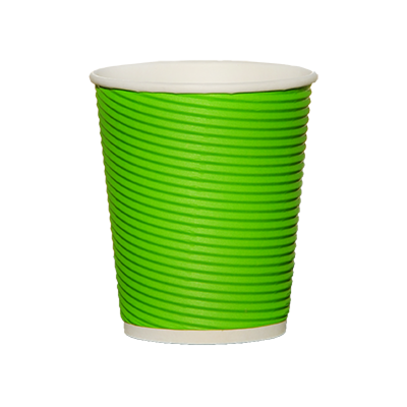 Стакан гофрований RIPPLE GREEN 350 мл. 25 шт.