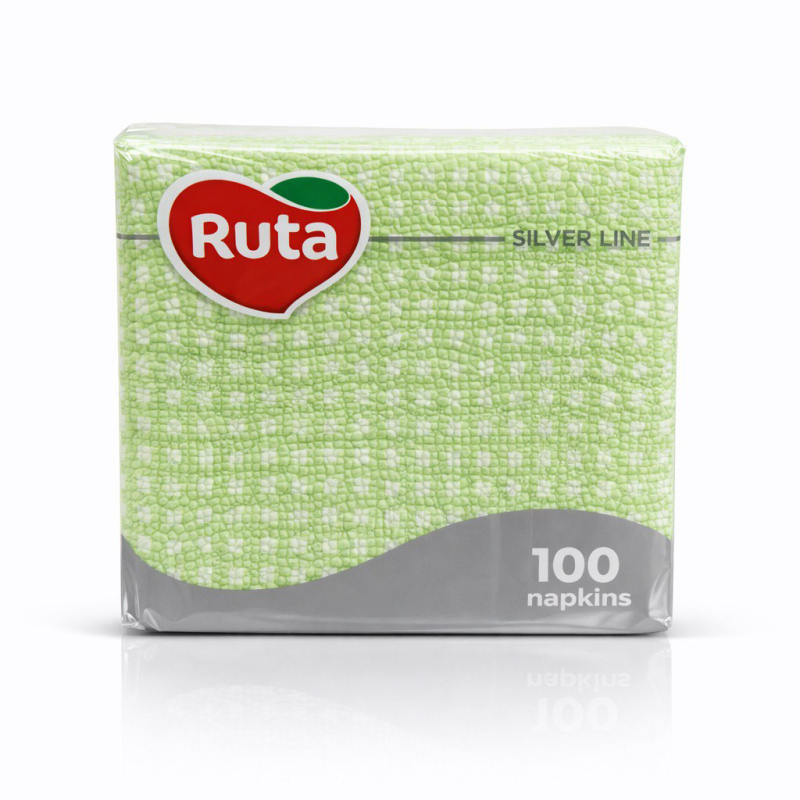 Серветки барні Ruta зелені, 1-шарові, 24х24 см, 100 шт.