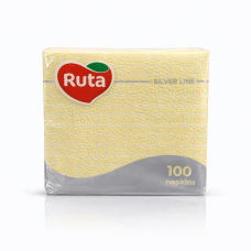 Серветки барні Ruta жовті, 1-шарові, 24х24 см, 100 шт.