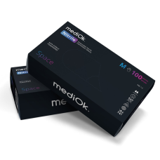 Рукавички нітрилові чорні MediOk Nitrile Space 100 шт. 50 пар XS