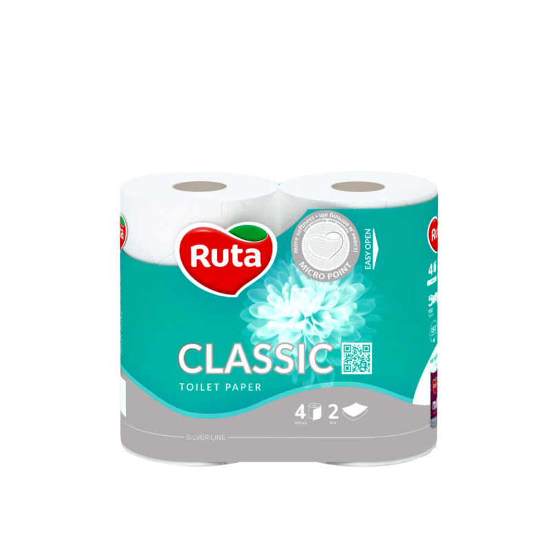 Туалетний папір RUTA Classic двошаровий 4 шт.