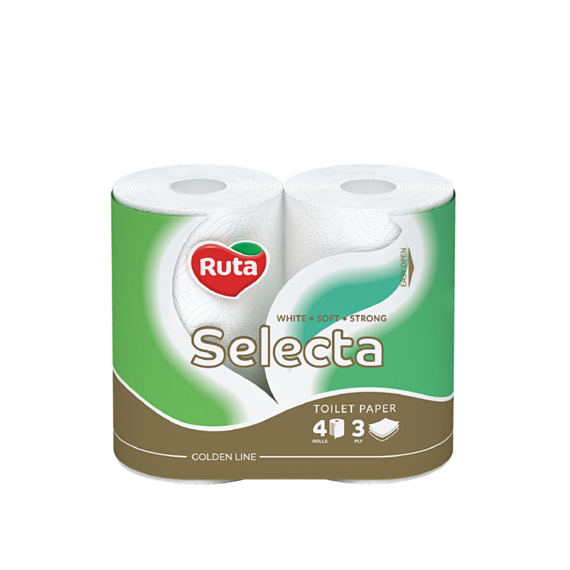 Папір туалетний тришаровий Ruta Selecta 4 рулона