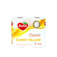 Папір туалетний двошаровий Ruta Classic 4 рулони жовтий