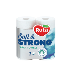 Рушники паперові тришарові Ruta Soft&Strong 2 рулони