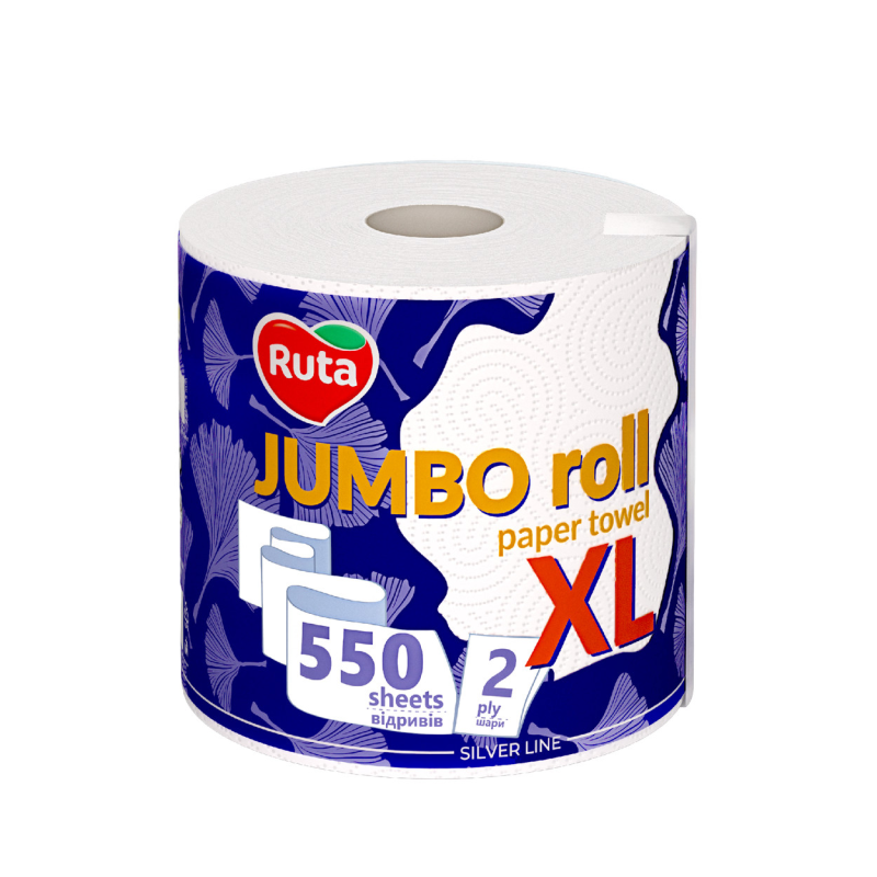 Рушник паперовий “Ruta“ JUMBO XL 2-шари 550 відривів 110 м.
