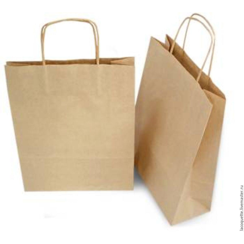 Пакет паперовий з ручками 350х260х140 мм. крафт
