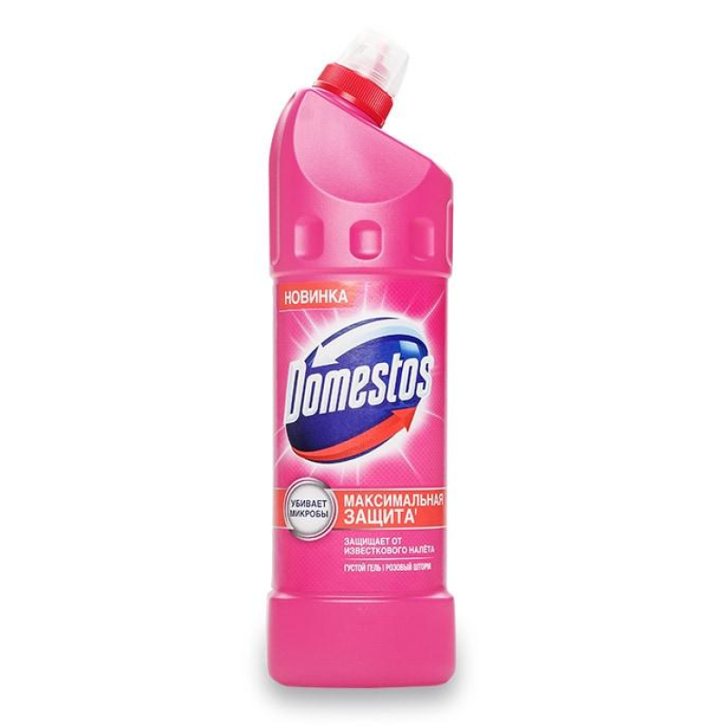 Засіб для чищення та дезінфекції туалету Domestos Доместос Рожевий шторм 1 л.