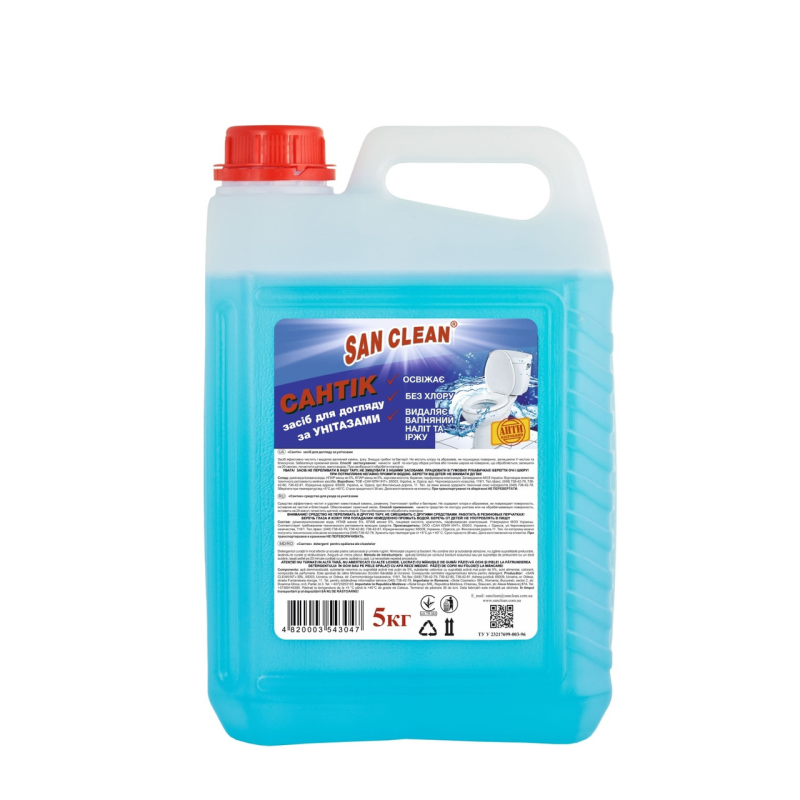 Засіб для догляду за унітазами San Clean Сантик блакитний 5 л.
