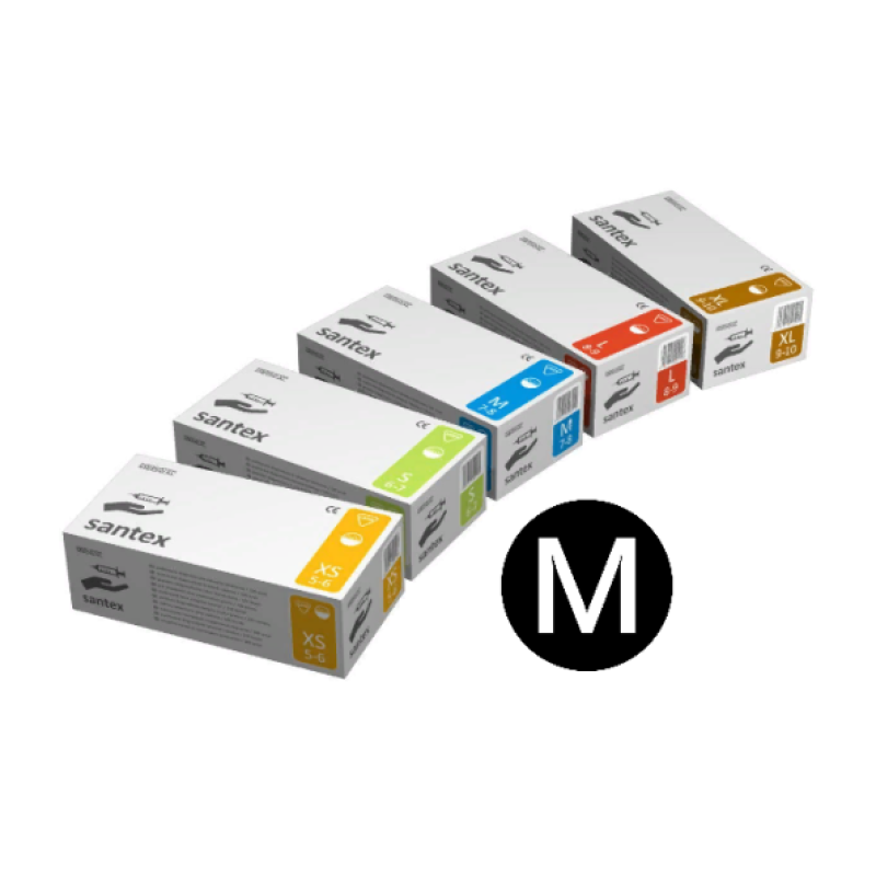 Рукавички латексні опудрені Mercator Medical Santex розмір M 50 пар